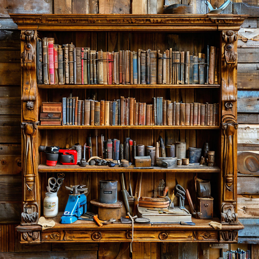 Как сделать стильную полку для книг из дерева