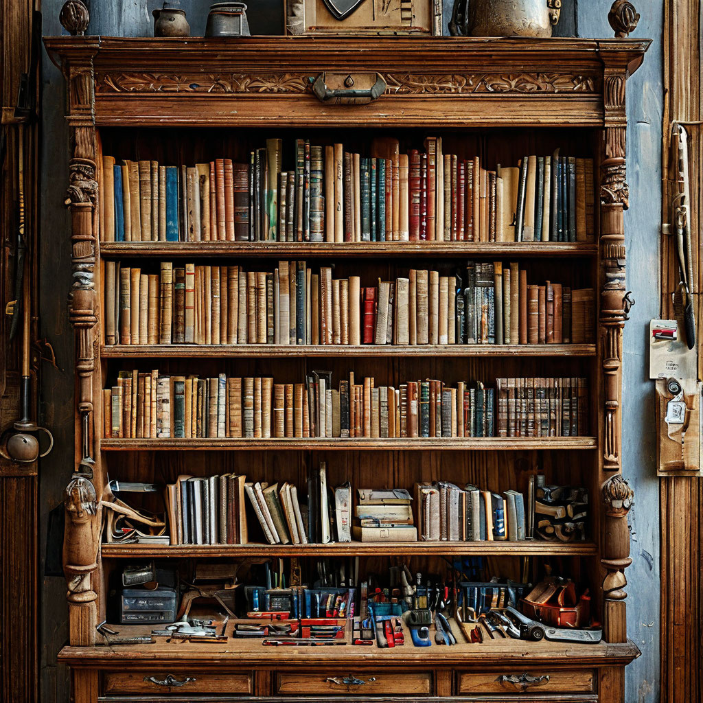 Как сделать стильную полку для книг из дерева