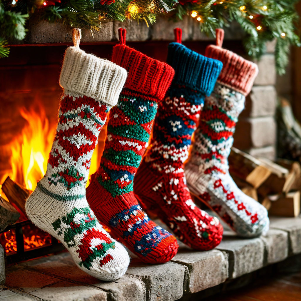 Вяжем новогодние носки: быстро и весело